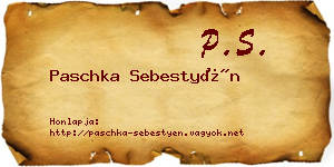 Paschka Sebestyén névjegykártya